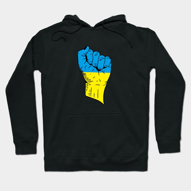 Flag of Ukraine on a Raised Clenched Fist Hoodie by Vladimir Zevenckih